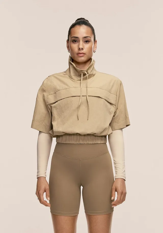 Casall Active Short Sleeve giacca sportiva dark sand cropped